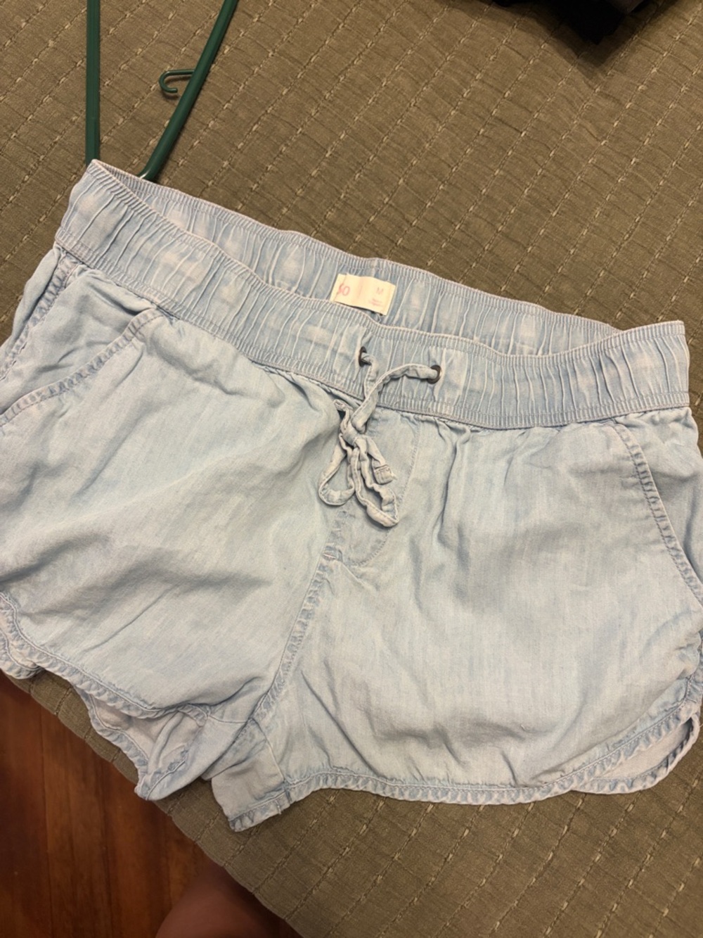 Light Blue Women's Drawstring Lounge Shorts
